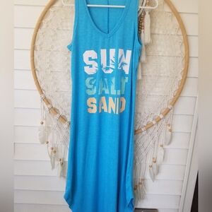Turquoise 'Sun Salt Sand' Tank Dress